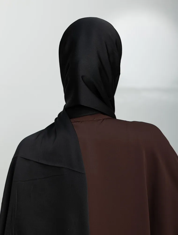 Black Grain Satin Hijab